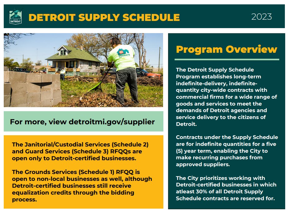 Take Part in the Detroit Supply Schedule