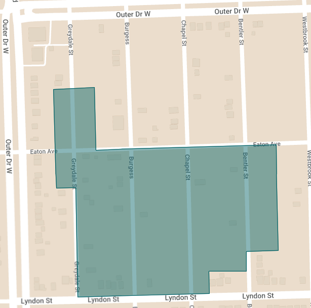 Proposed Brightmoor Stormwater Improvement Project Boundaries