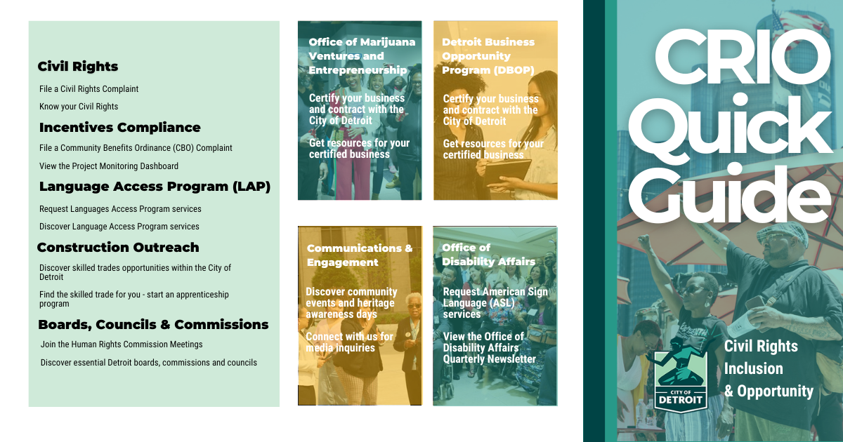 Quick guide to CRIO's Programs and Services