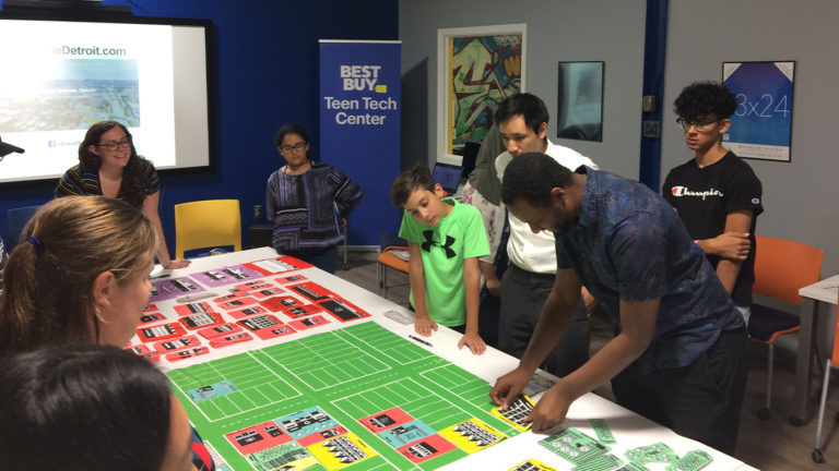 youth group playing the zoning game