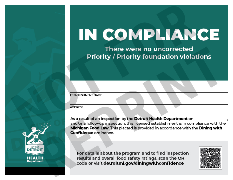 Dining with Confidence - Green-Placard