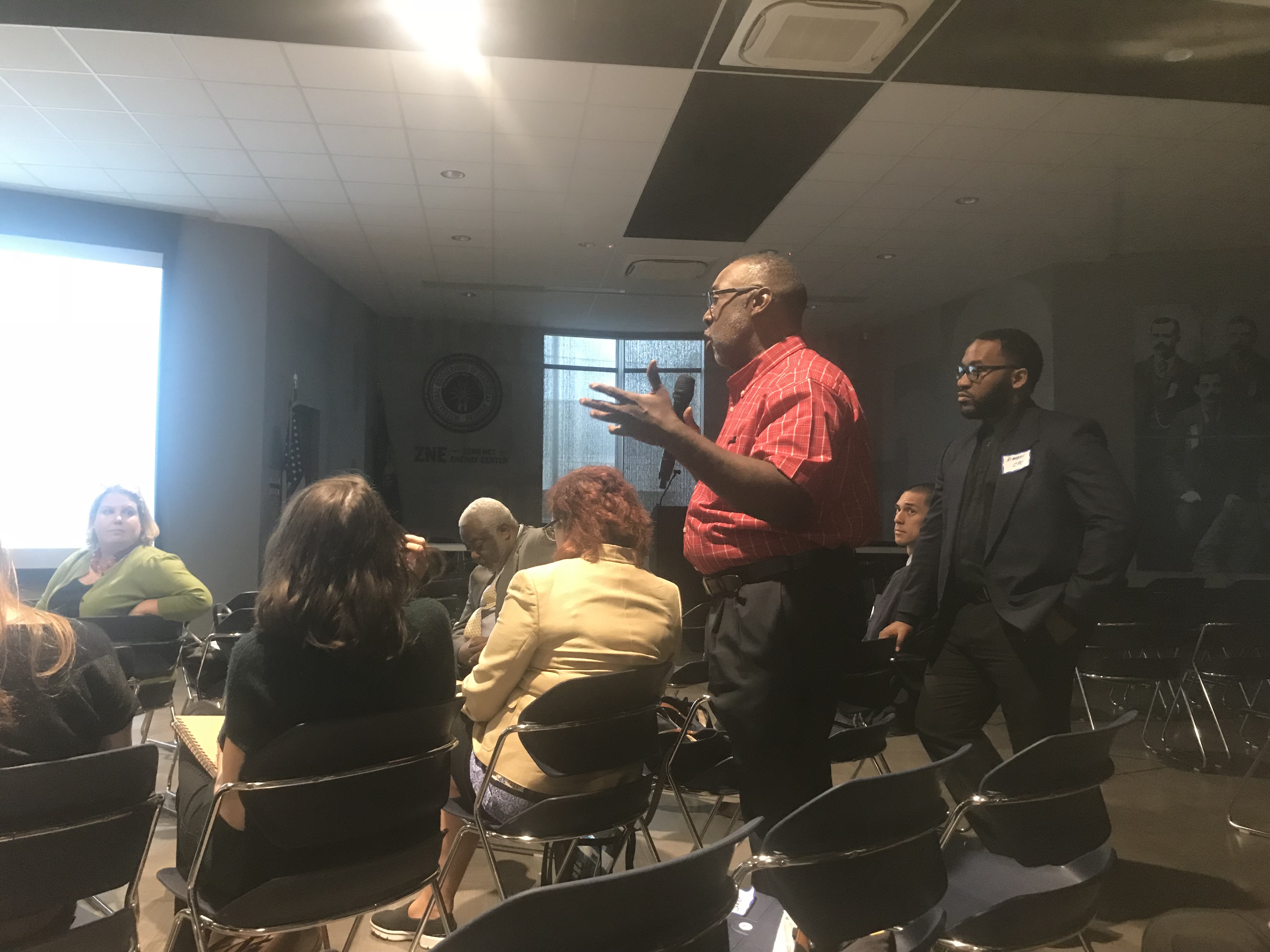 speaker talking to a group