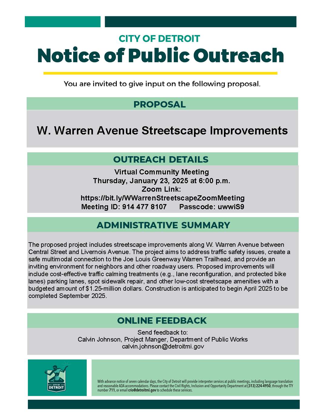 COO #2 W Warren Community Flyer 01.23.2025