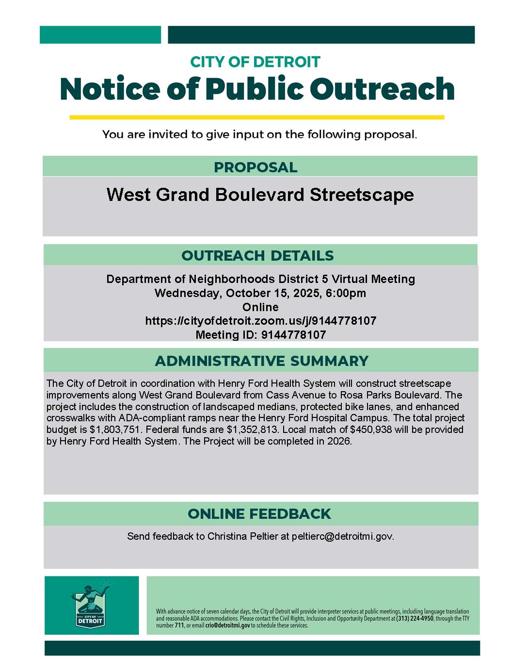 West Grand Boulevard Streetscape (Virtual-Meeting #2)