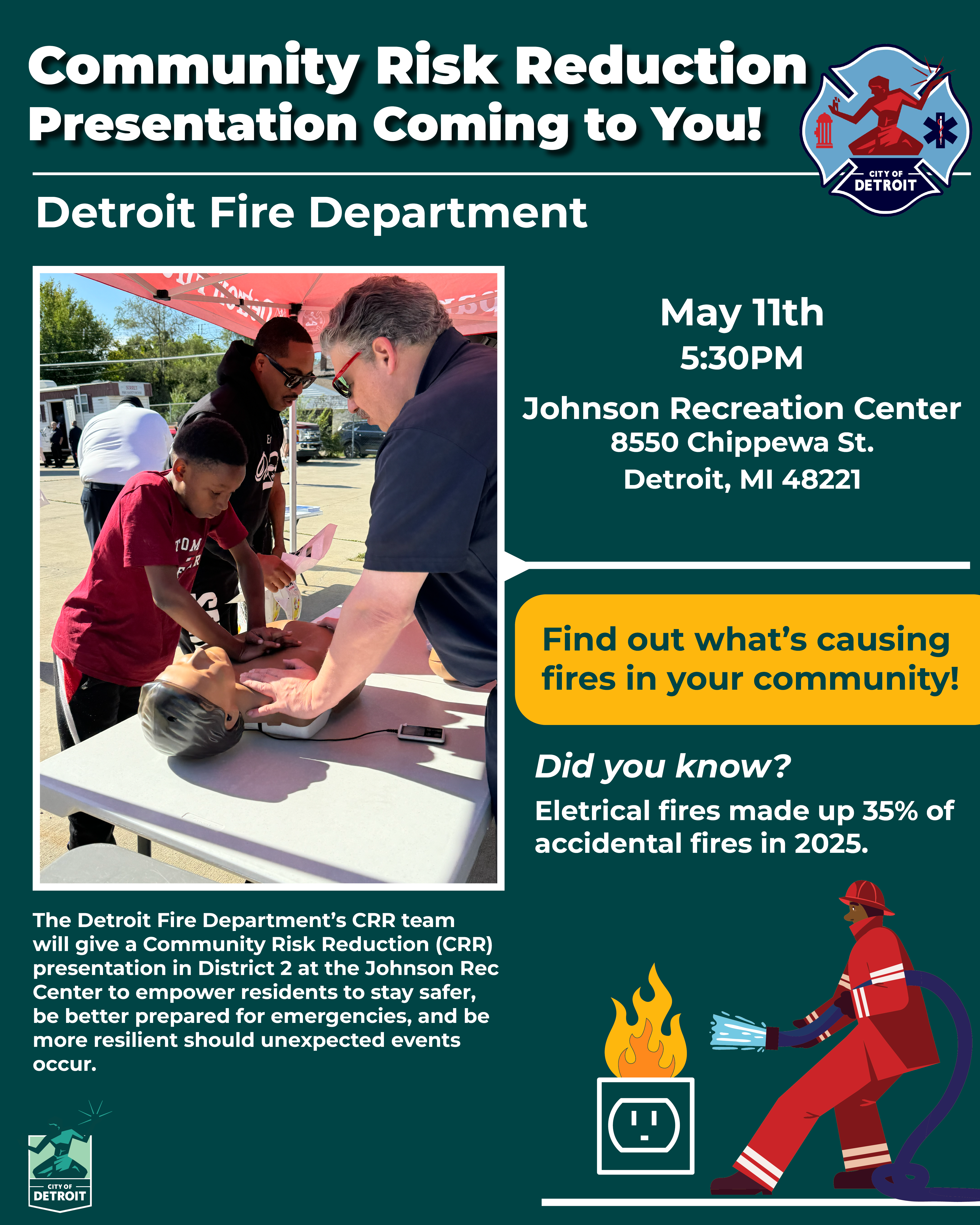 CRR Presentation at Johnson Recreation Center May 11th