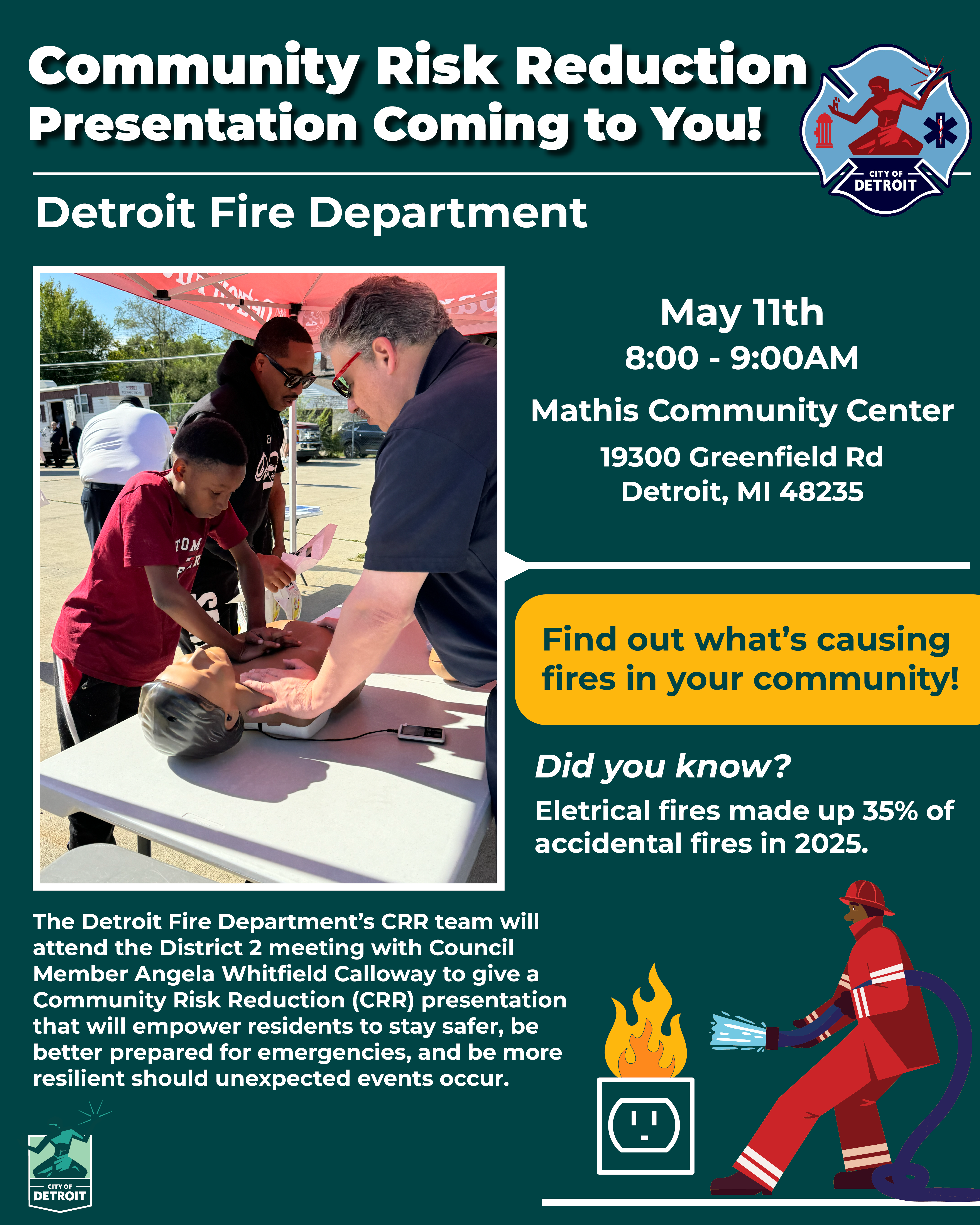 CRR Presentation at Mathis Community Center during District 2 Community Meeting