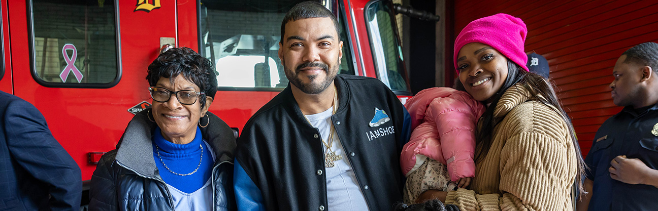 family in the fire station